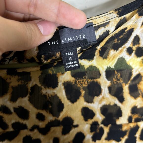 The Limited Tan Leopard Print Midi Shift Dress Sz 4 - Picture 4 of 10